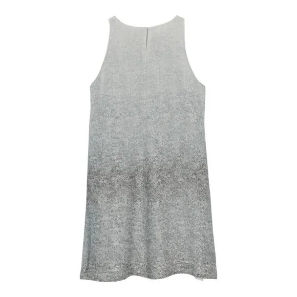 Eileen Fisher Ombré Thumbprint 100% Silk Sleeveless A-Line Dress