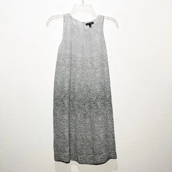 Eileen Fisher Ombré Thumbprint 100% Silk Sleeveless A-Line Dress