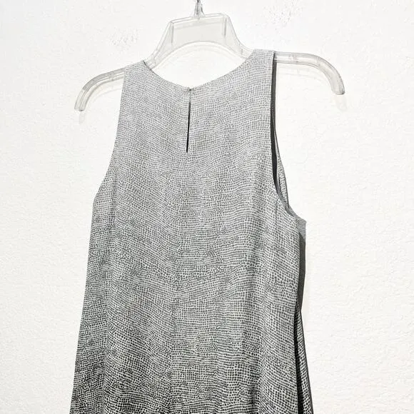 Eileen Fisher Ombré Thumbprint 100% Silk Sleeveless A-Line Dress
