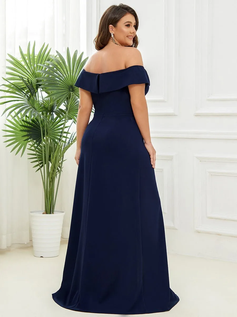 Eileen off shoulder Formal gown or bridesmaid dress in navy Express NZ wide