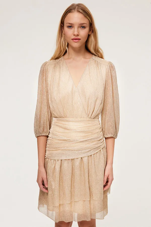 ELISABETH GOLD LUREX MINI DRESS