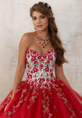 Embroidery & Beading on a Tulle Ballgown