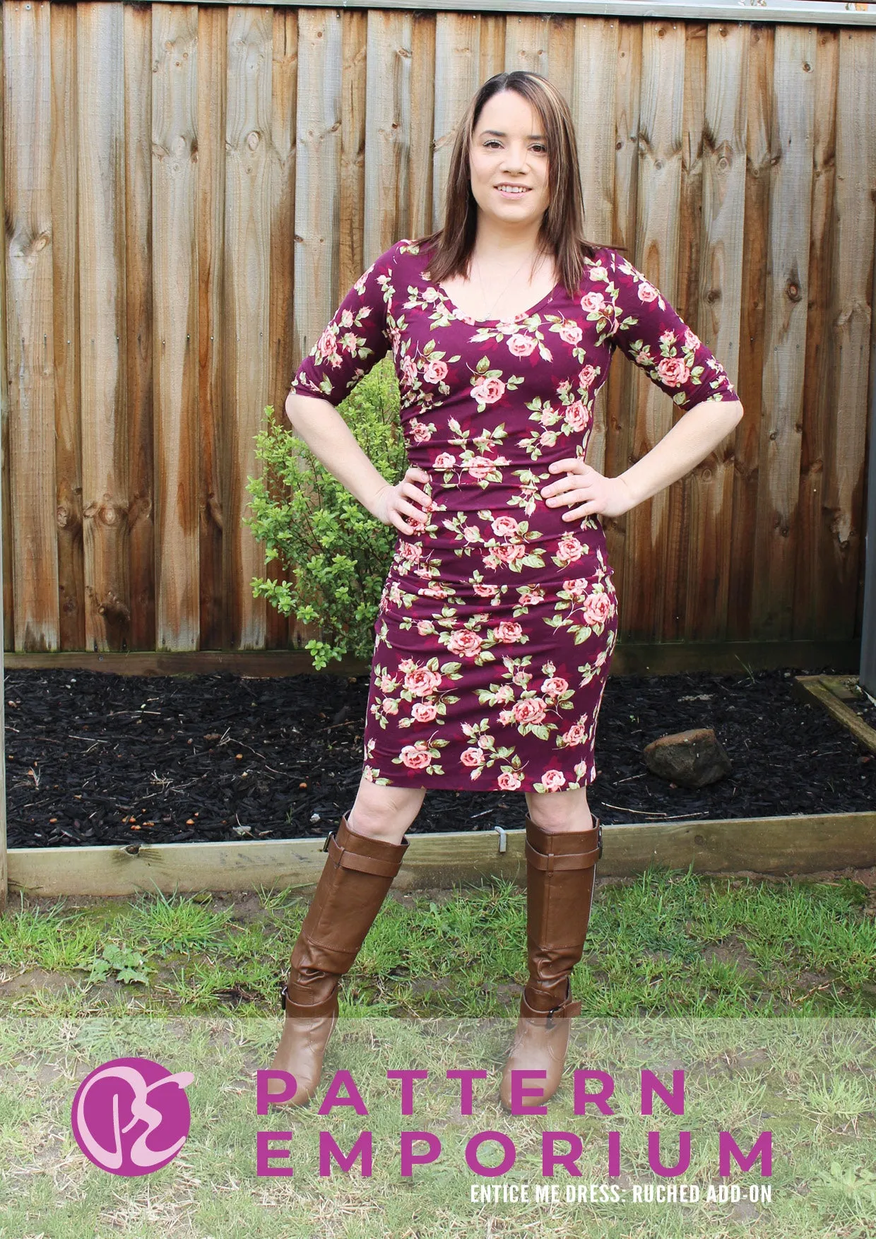 Entice Me Dress | Ruched & Asymmetric Add-On Pattern