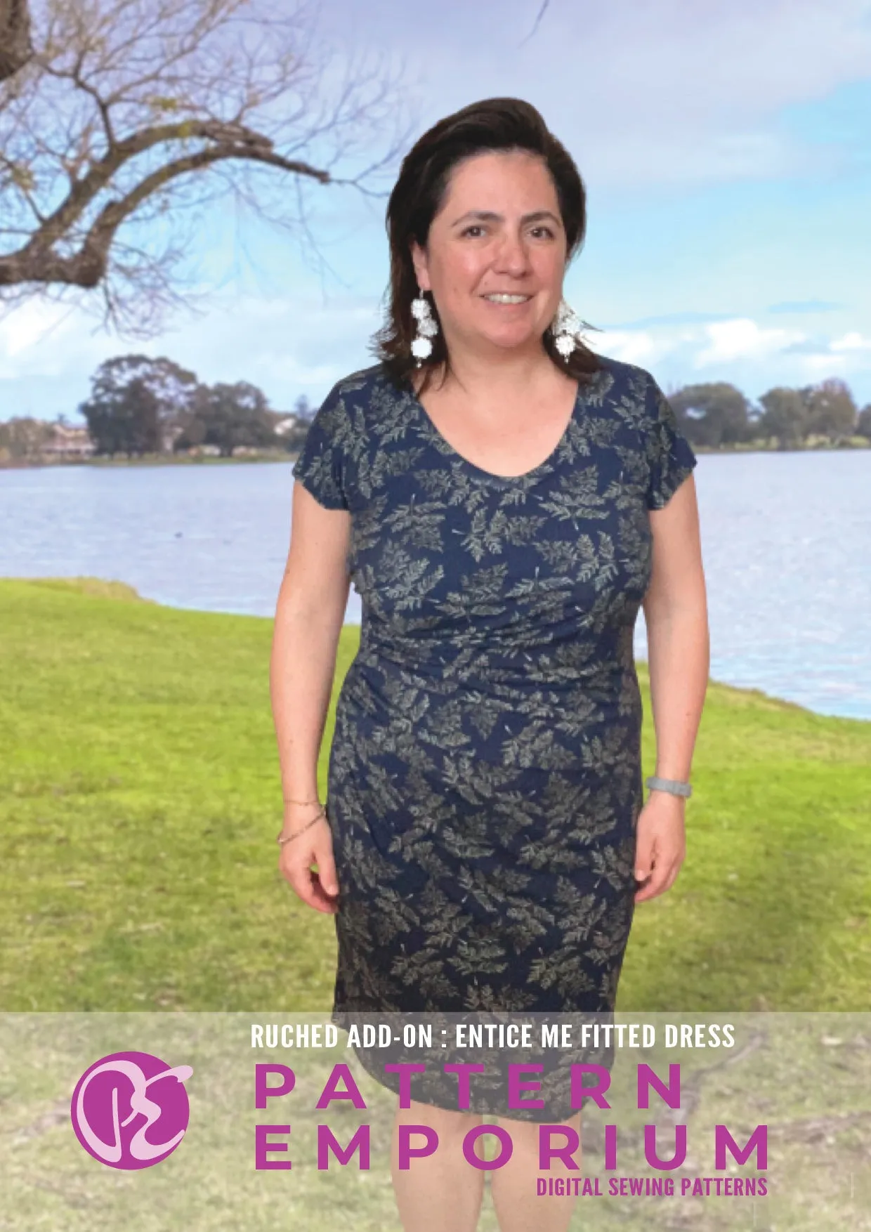 Entice Me Dress | Ruched & Asymmetric Add-On Pattern