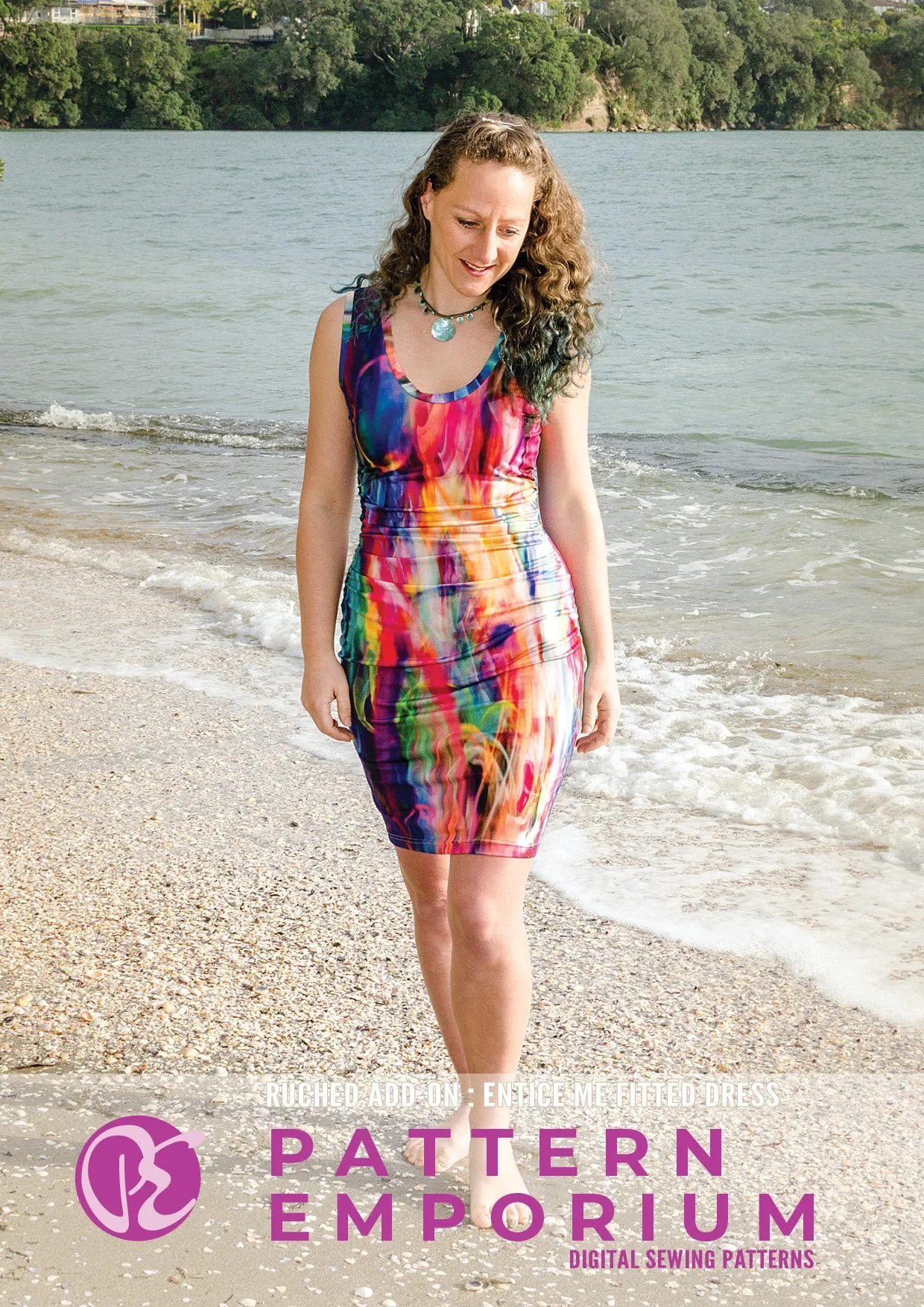 Entice Me Dress | Ruched & Asymmetric Add-On Pattern