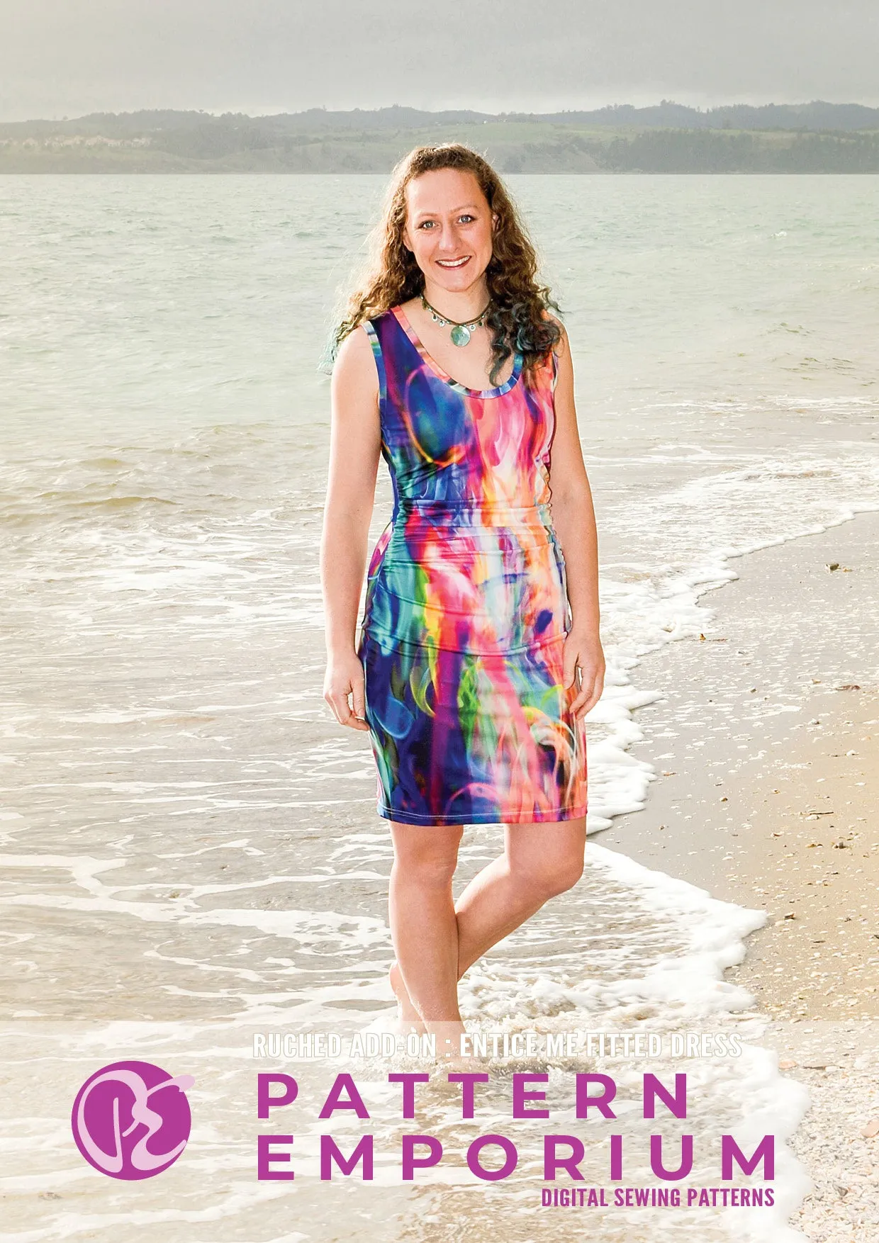 Entice Me Dress | Ruched & Asymmetric Add-On Pattern