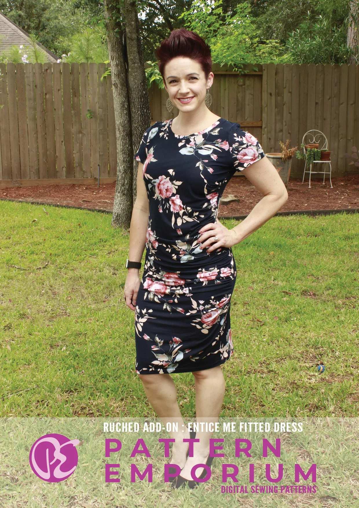 Entice Me Dress | Ruched & Asymmetric Add-On Pattern