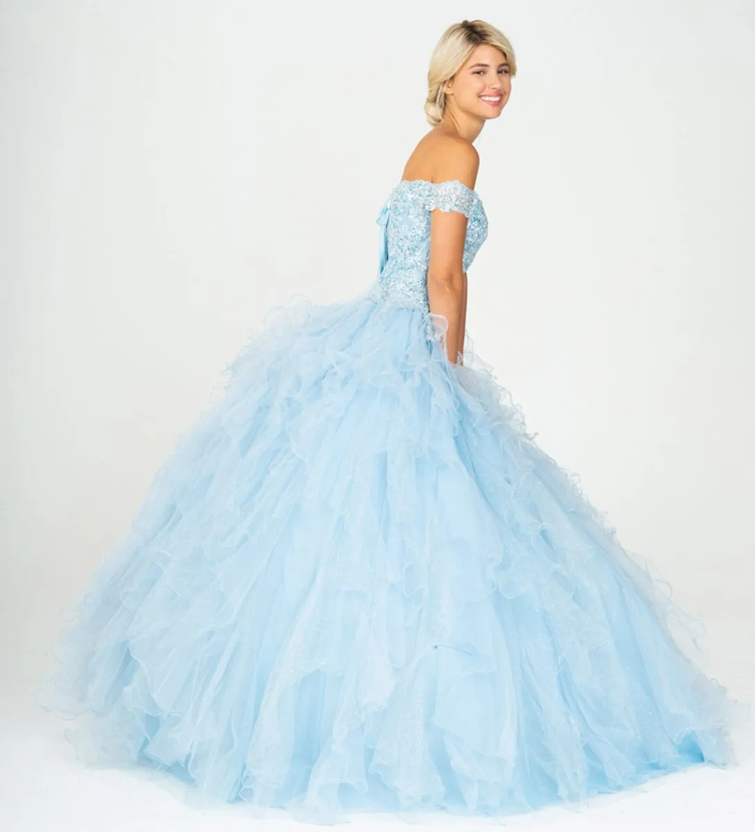 Eureka 9313 Off-Shoulder Quinceanera Dress Ruffled Tulle