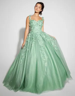 Eureka Fashion EK1004 Long Formal A-Line Ball Gown with Detachable Back Bow