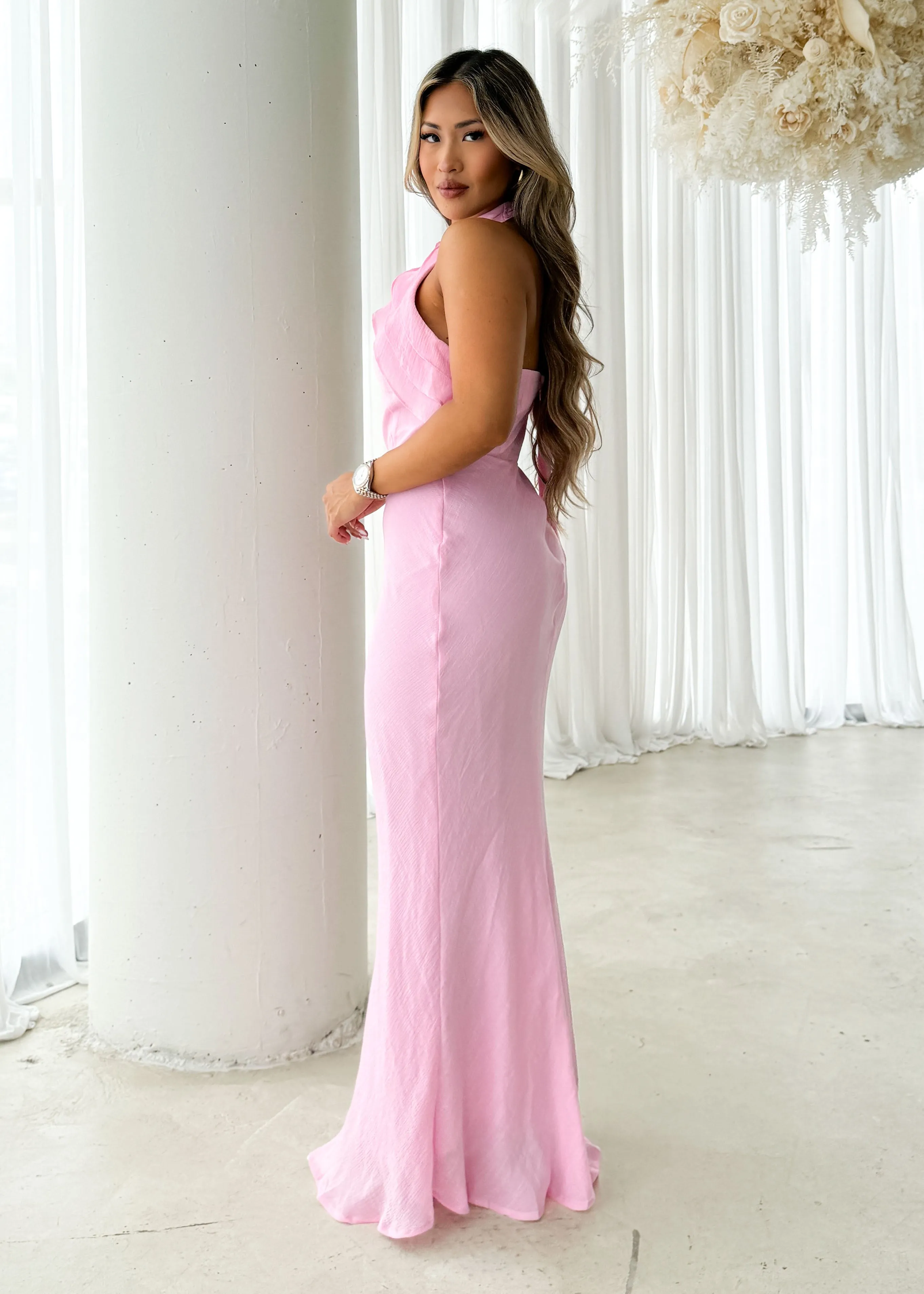Ezra Halter Maxi Dress - Pink