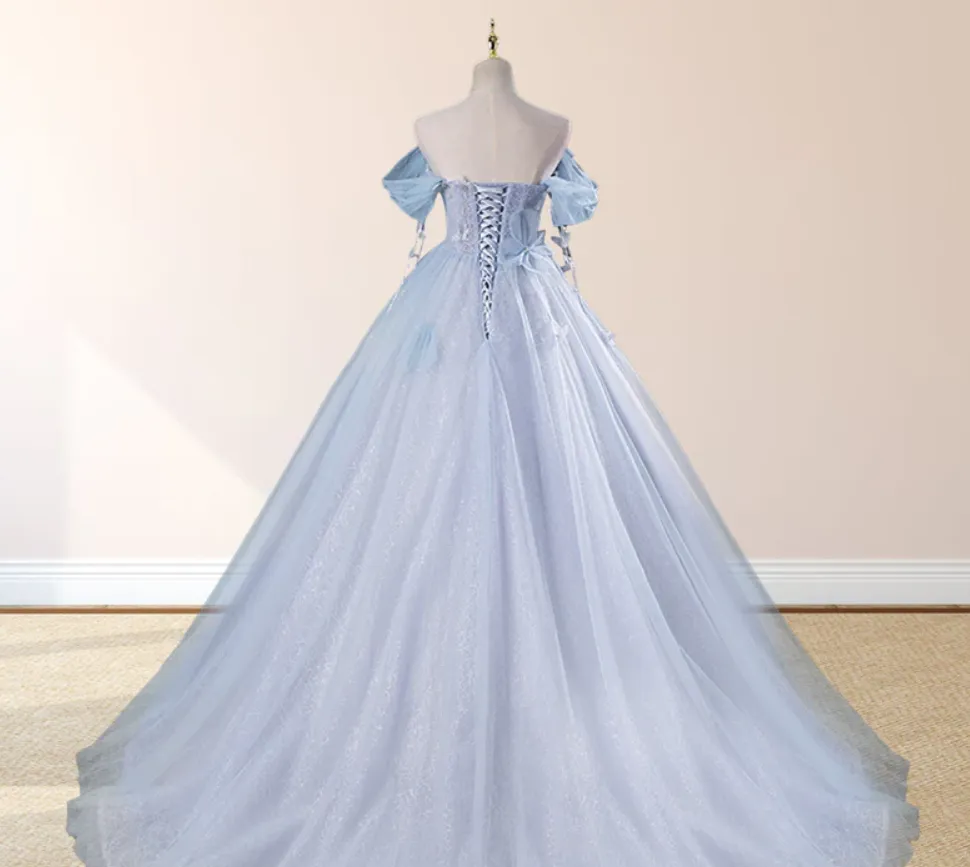 Fairy Tulle Sweetheart A Line Quinceanera Dress with Pearls