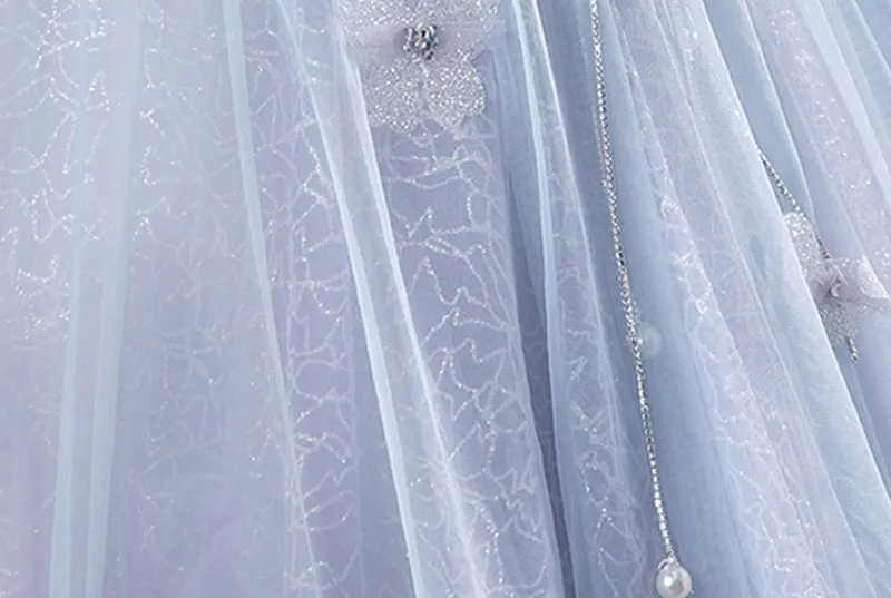 Fairy Tulle Sweetheart A Line Quinceanera Dress with Pearls