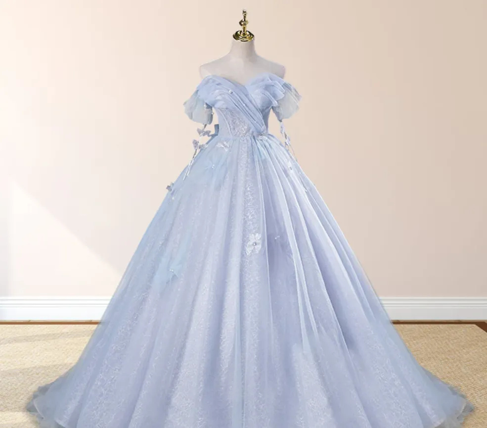 Fairy Tulle Sweetheart A Line Quinceanera Dress with Pearls