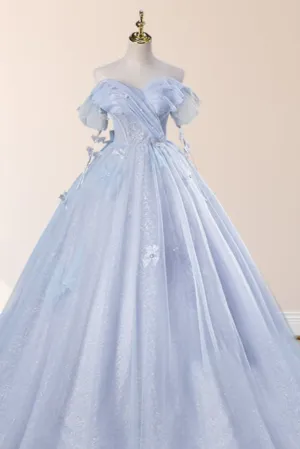 Fairy Tulle Sweetheart A Line Quinceanera Dress with Pearls