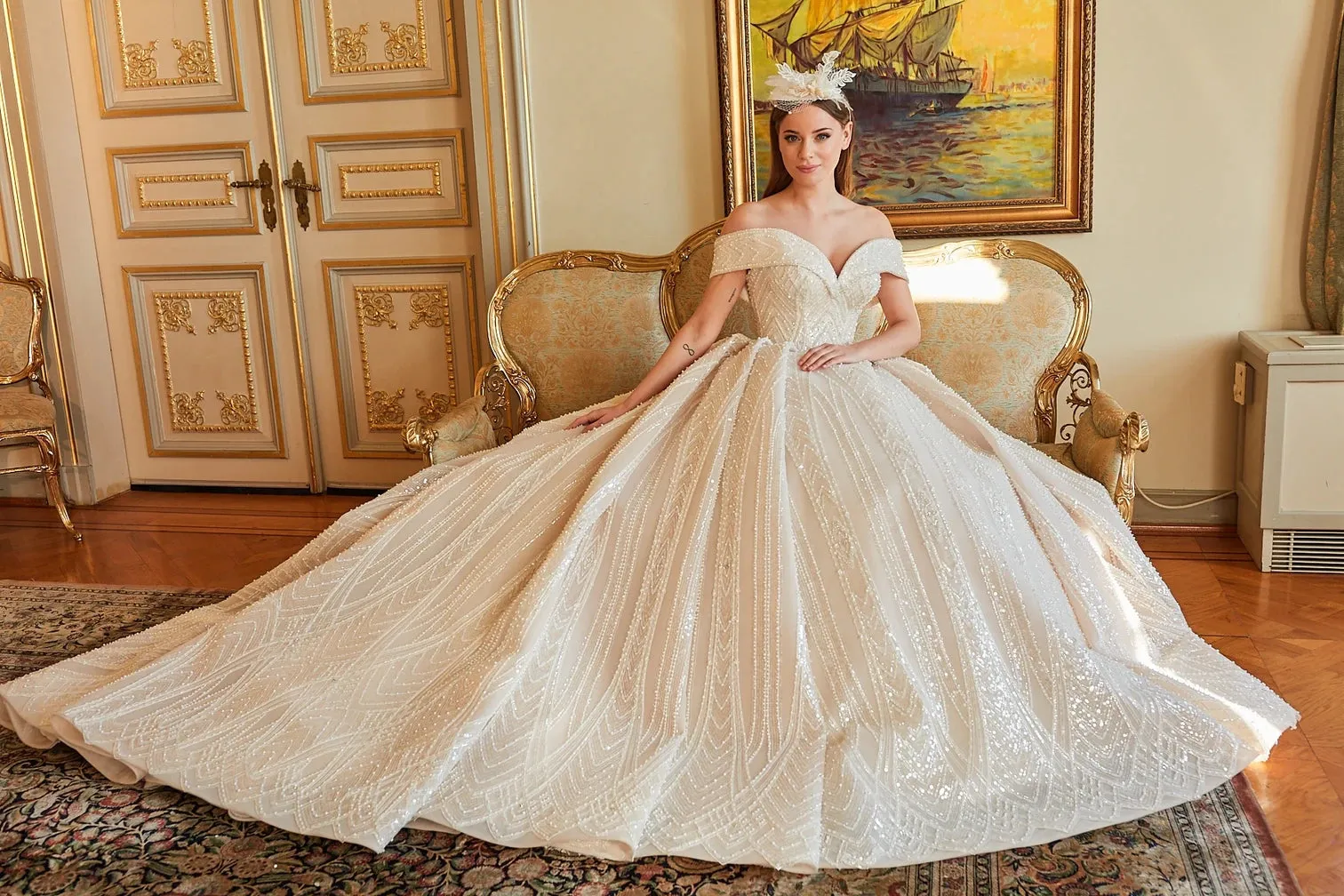 Fairytale Bridal Gown Style Off-Shoulder Wedding Dress