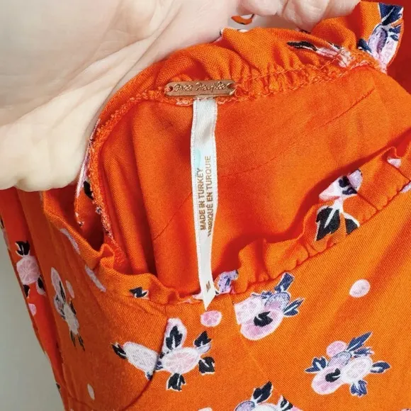 FREE PEOPLE | Like a Lady Orange Citrus Print Mini Dress | M