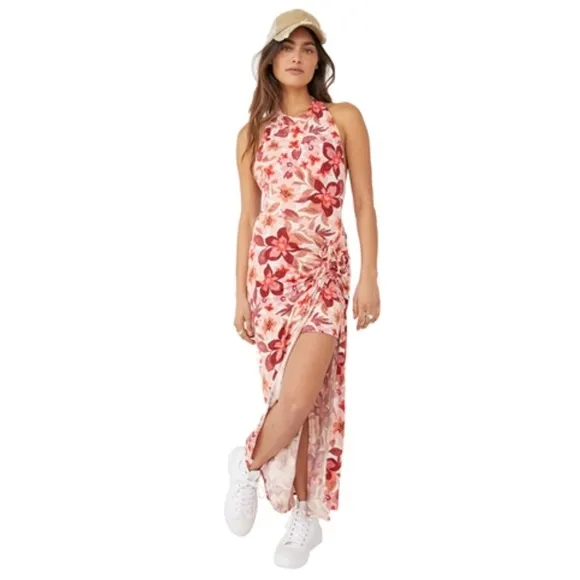 Free People Mimi Printed Maxi Dress in Light Combo Large