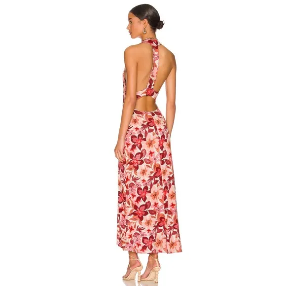 Free People Mimi Printed Maxi Dress in Light Combo Large