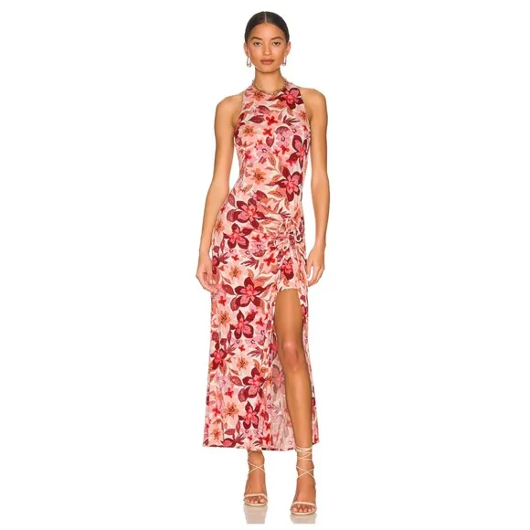 Free People Mimi Printed Maxi Dress in Light Combo Large