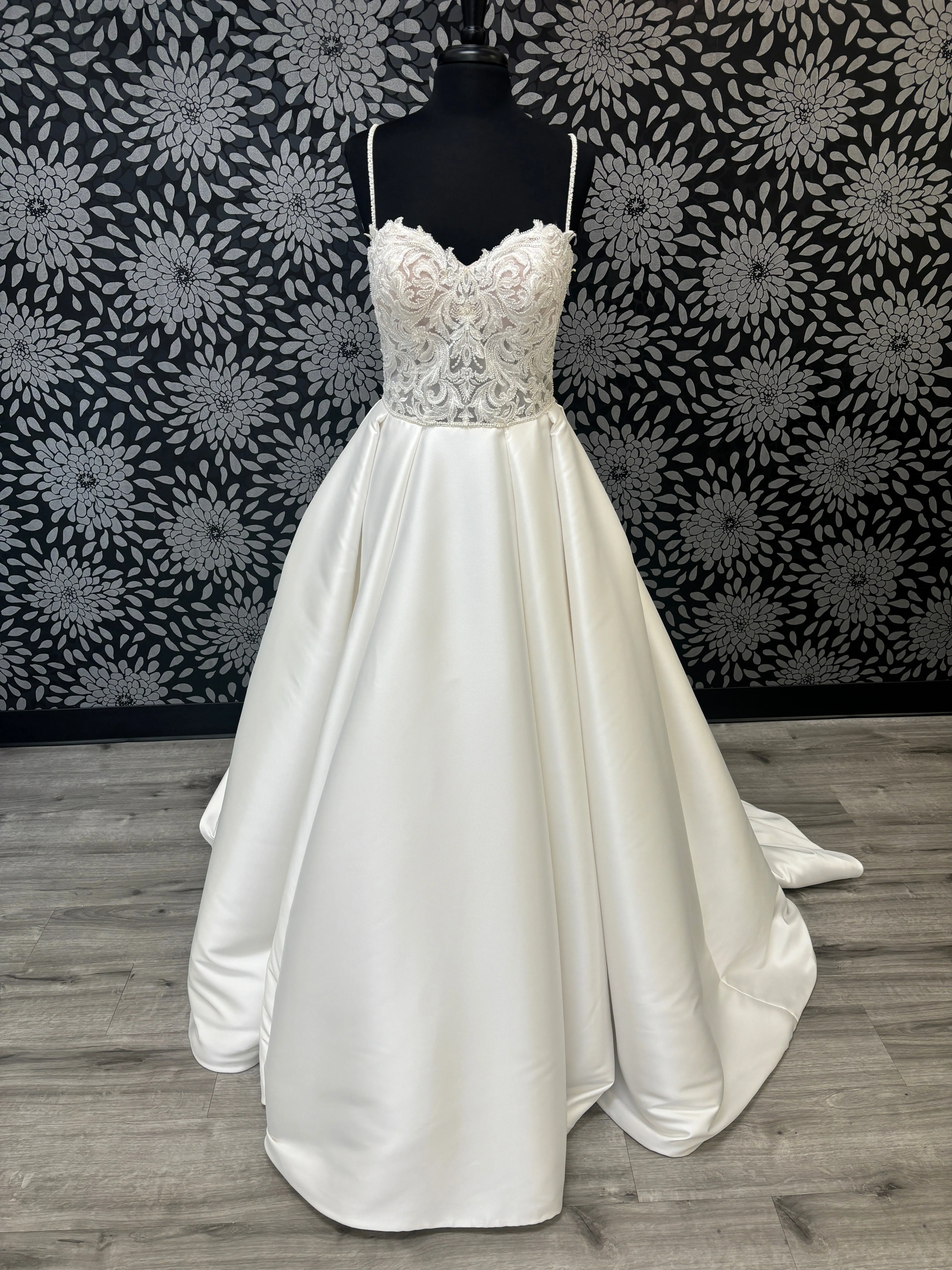Full Ballgown Wedding Dress with Embroidered Bodice
