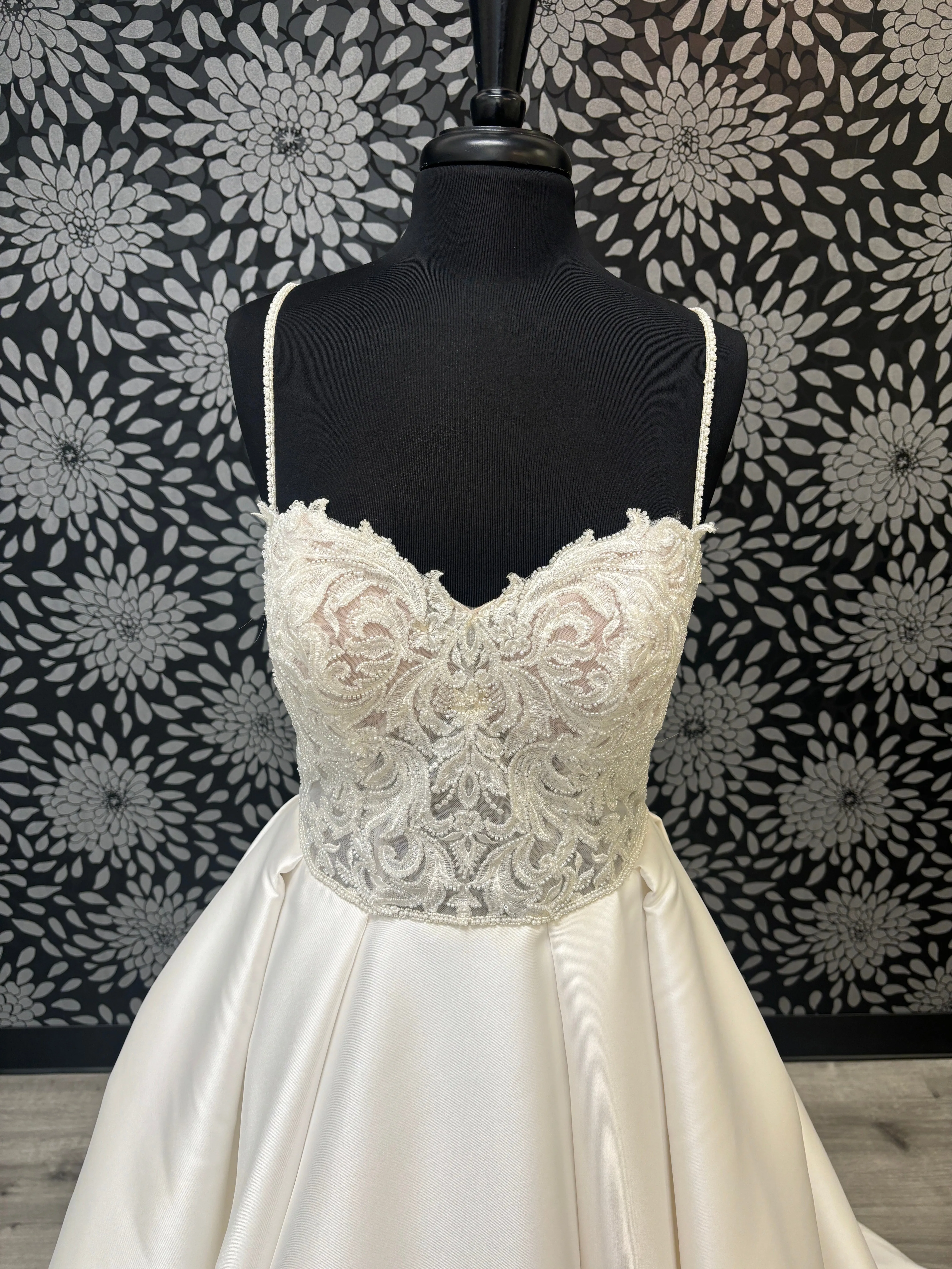 Full Ballgown Wedding Dress with Embroidered Bodice