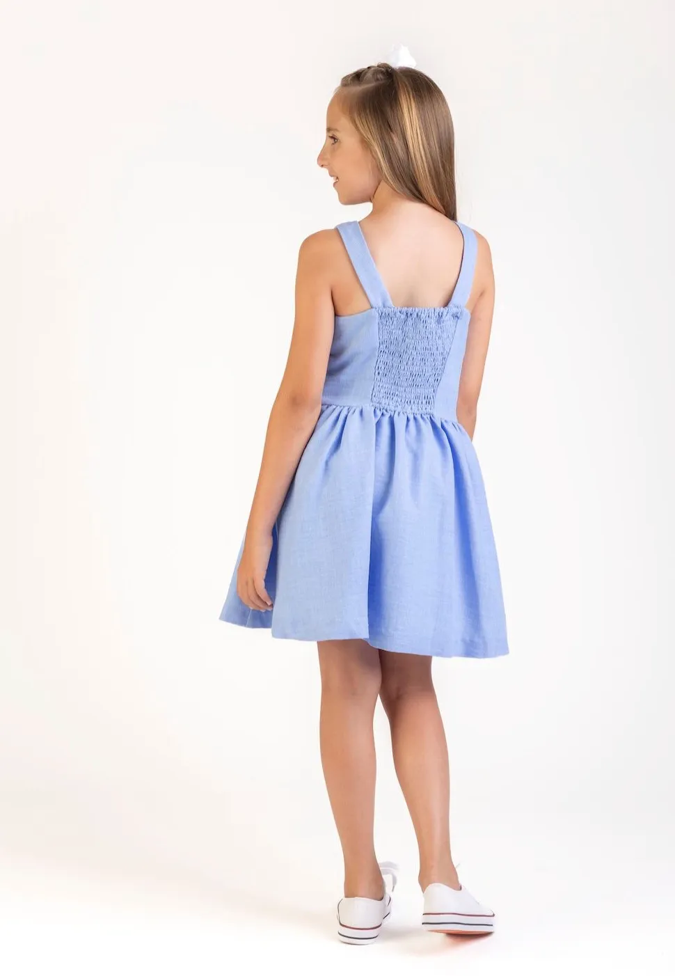 Gabby Willow Blue Pleated Dress