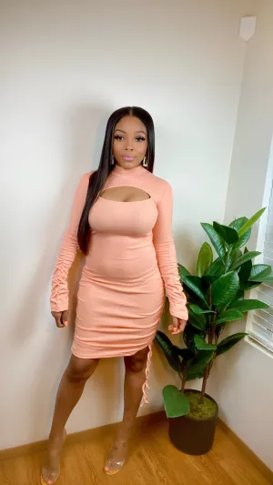 Georgia Peach | Ruched Dress