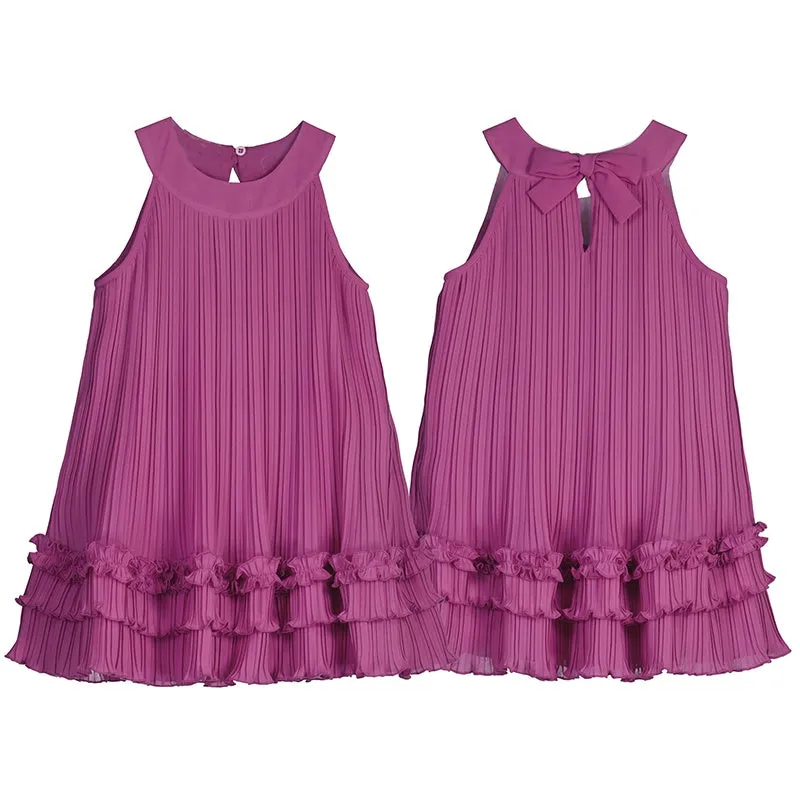 Girls Pleated Dress in Orchid 3.915