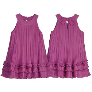 Girls Pleated Dress in Orchid 3.915