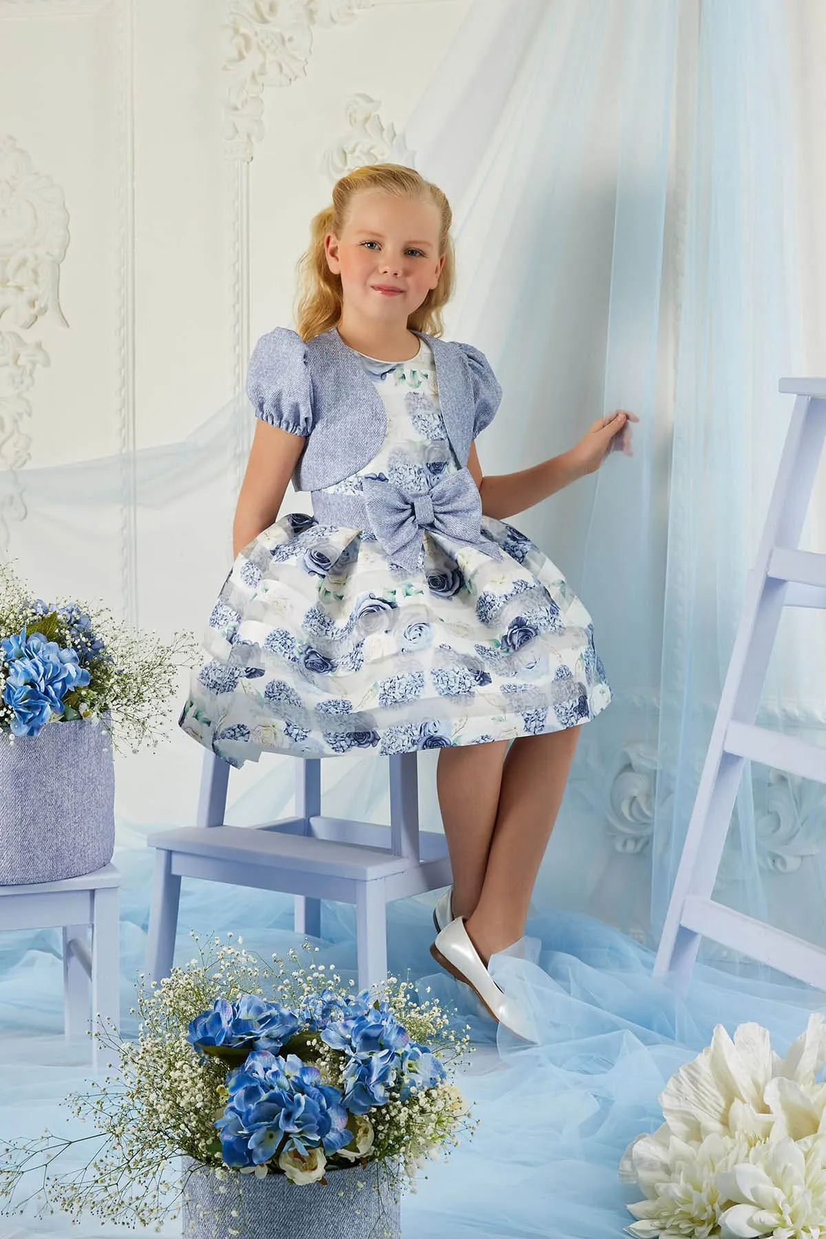 Girls Semi-Formal Dress Outfit with Bolero