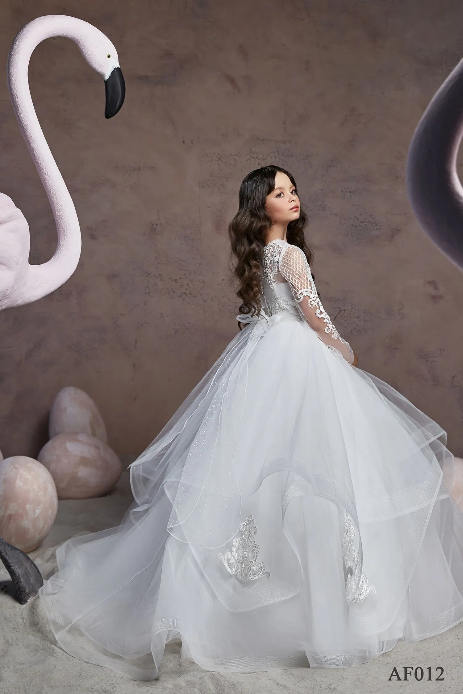 Girls Waterfall Layered Ballgown