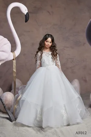 Girls Waterfall Layered Ballgown