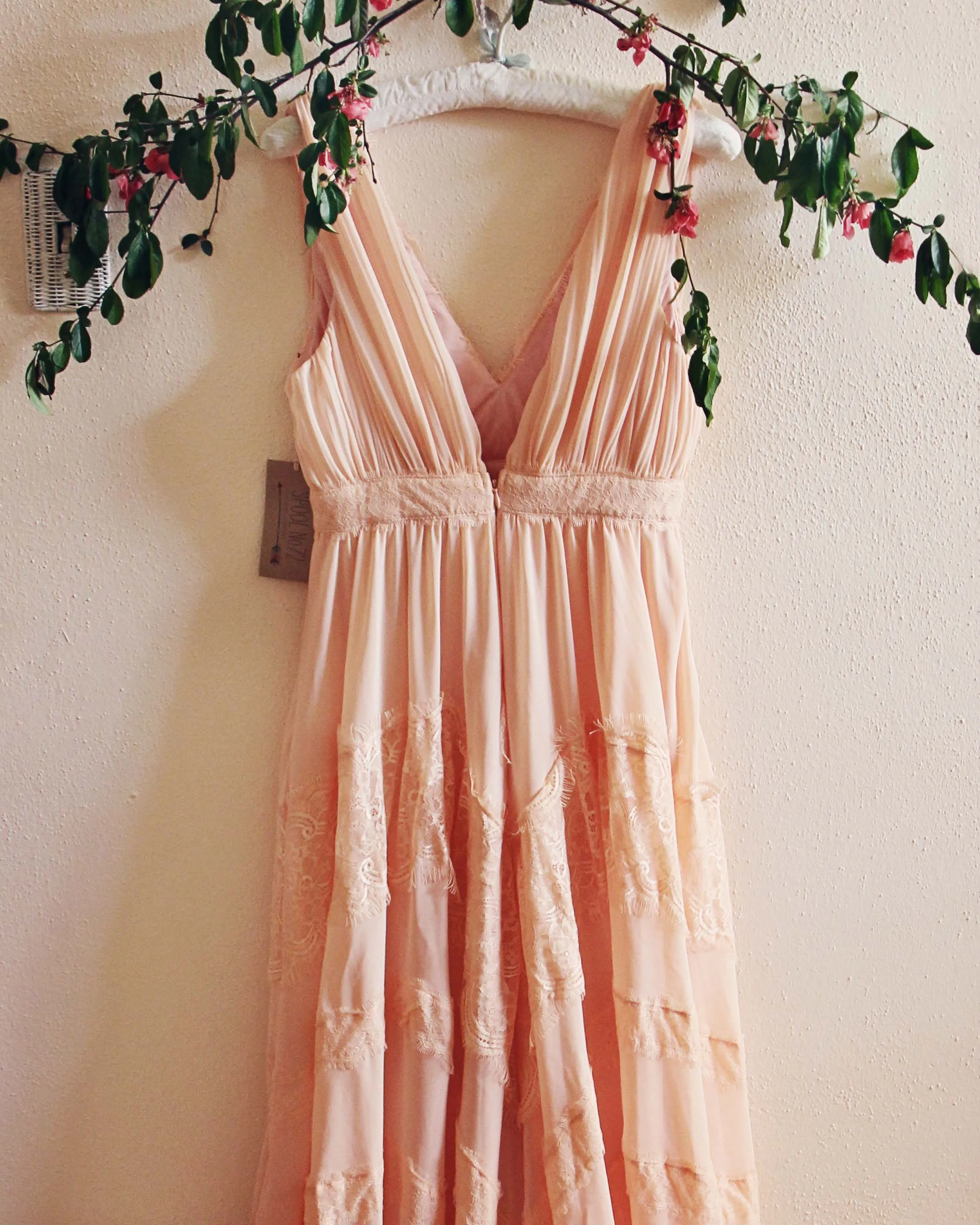 Grecian Lace Dress in Pink