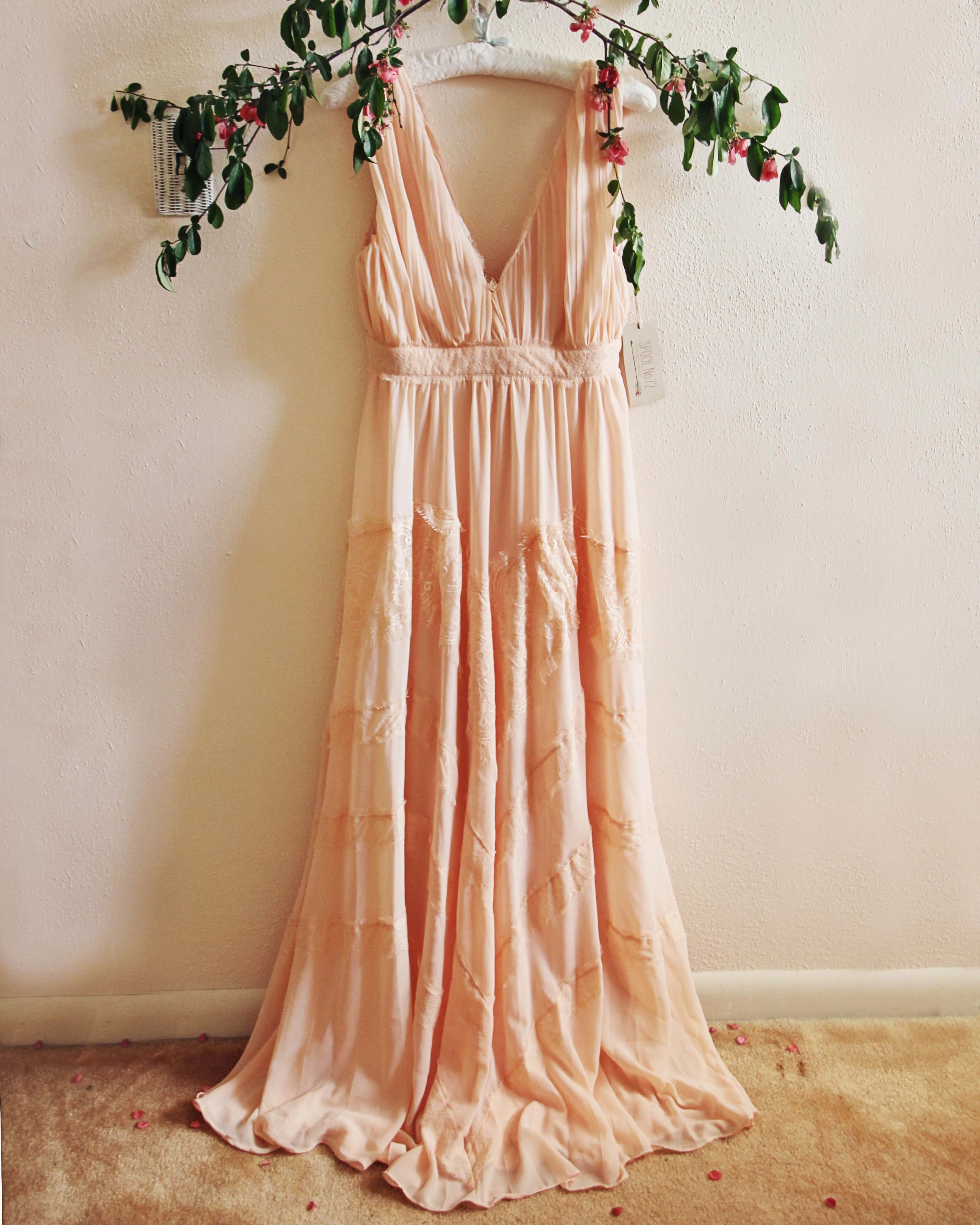 Grecian Lace Dress in Pink