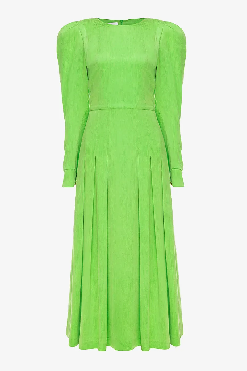 Green Pleated Dress