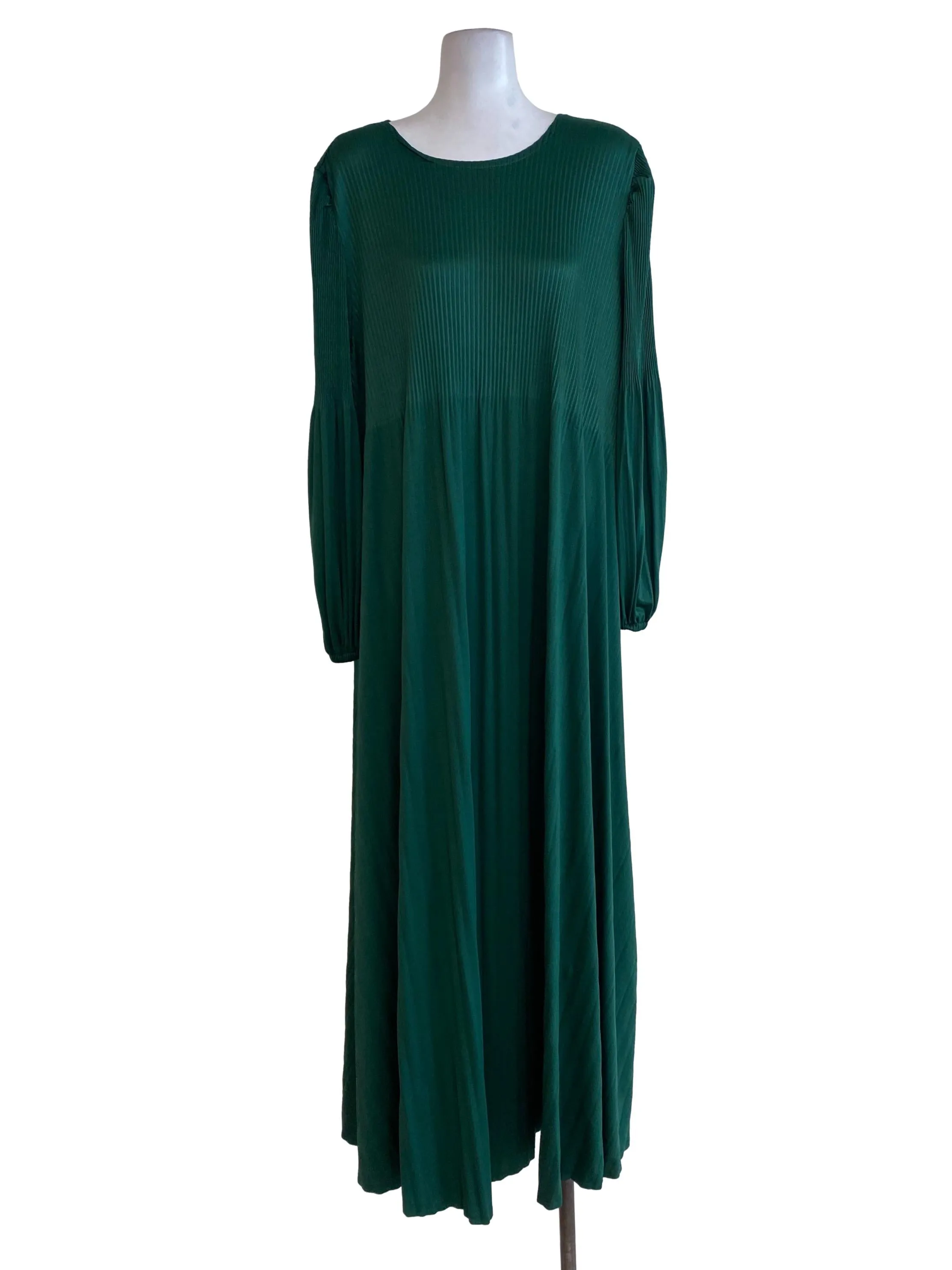 Green Pleated Dress