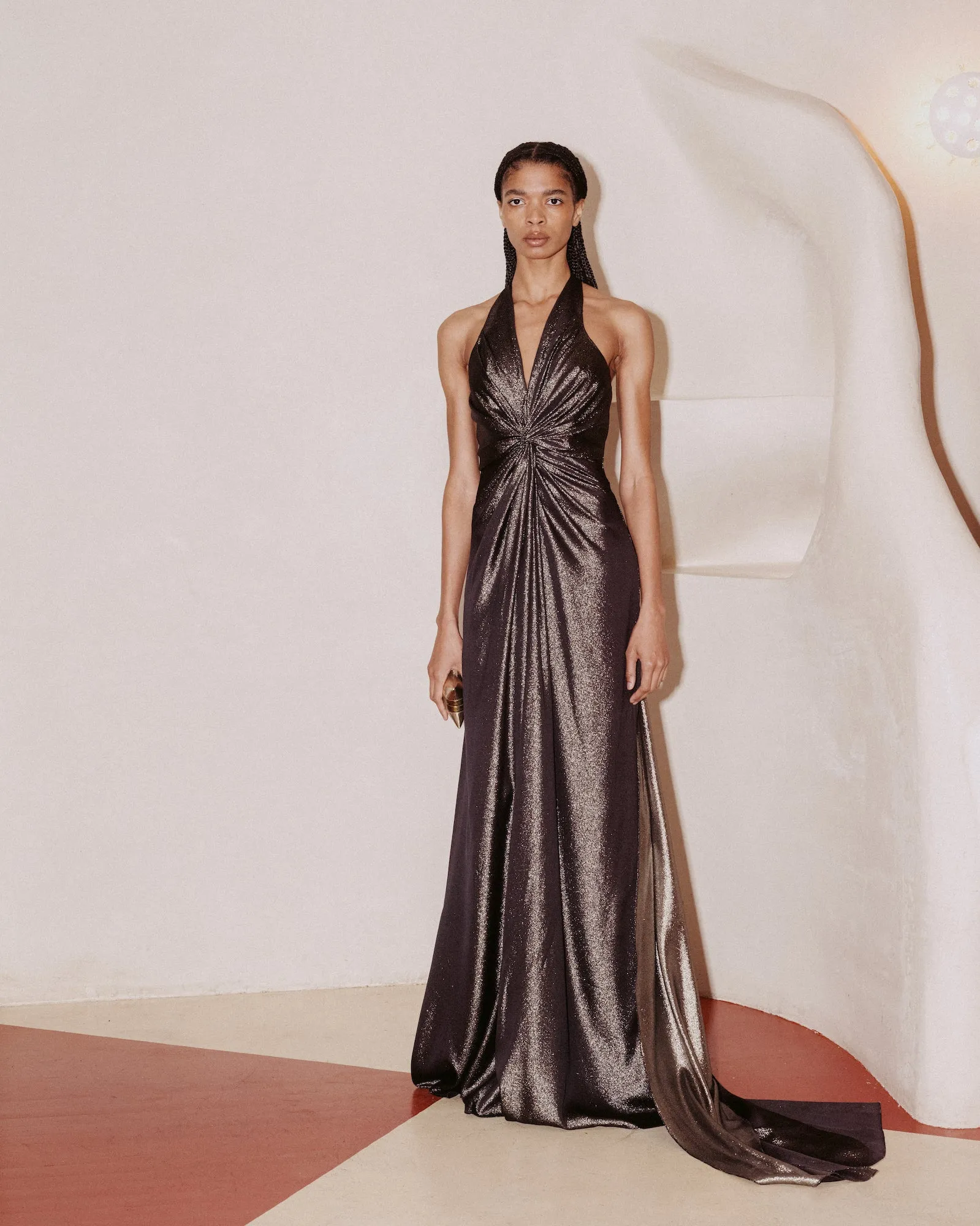 Halter Gown with Shawl