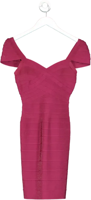 Herve Leger Red Sweetheart Bandage Dress UK XS
