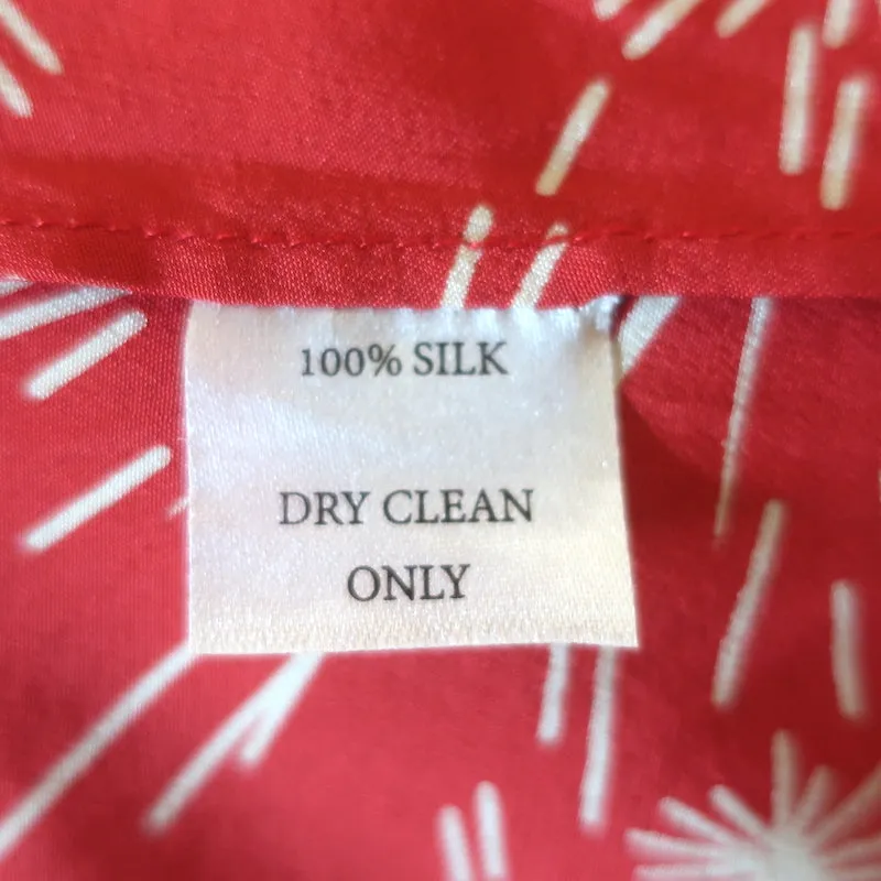HVN Jordan Sleeveless Dress Red Firework Print Pleated Silk Size 0