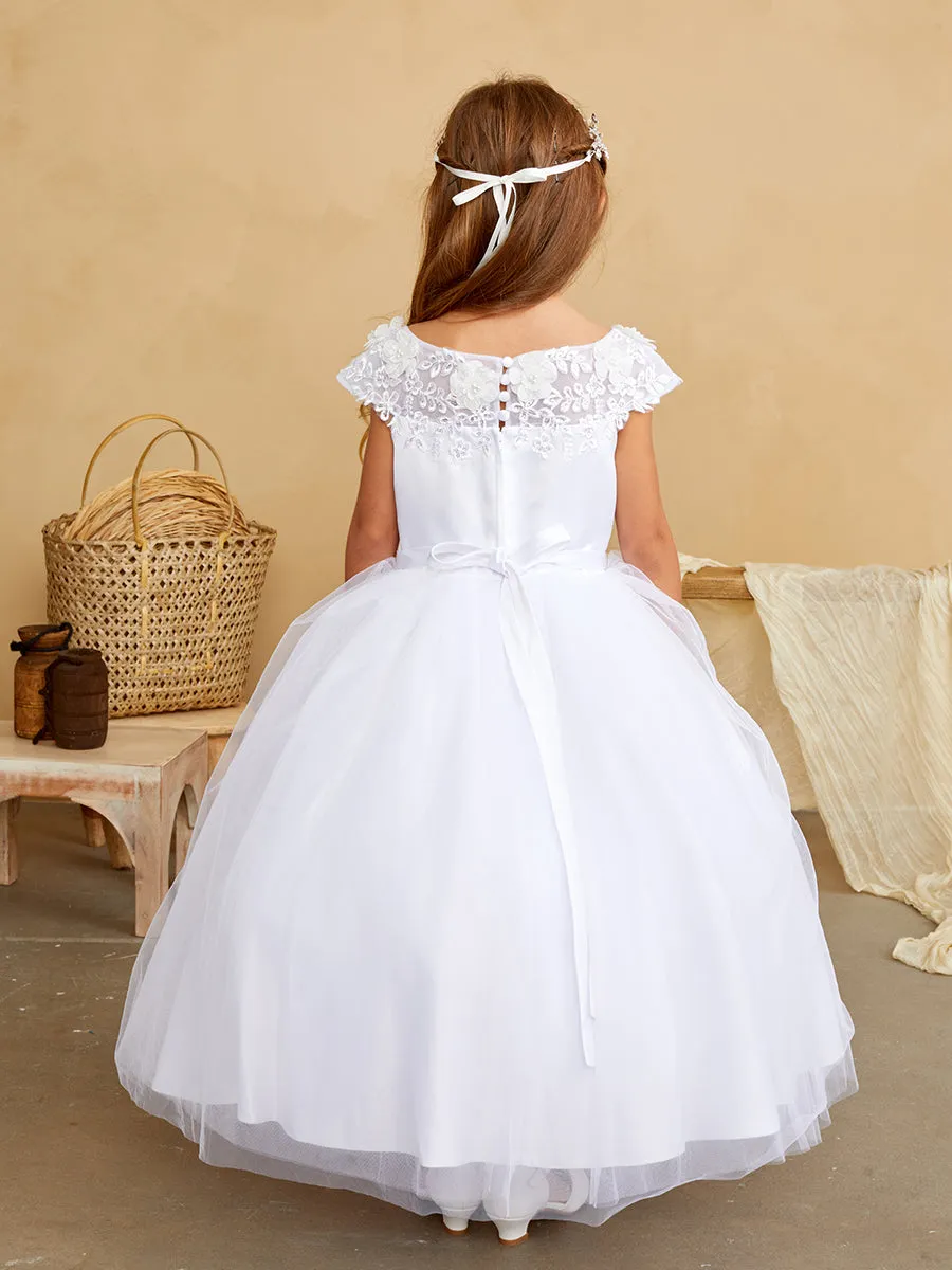 Illusion Boat Neckline Dress 5842