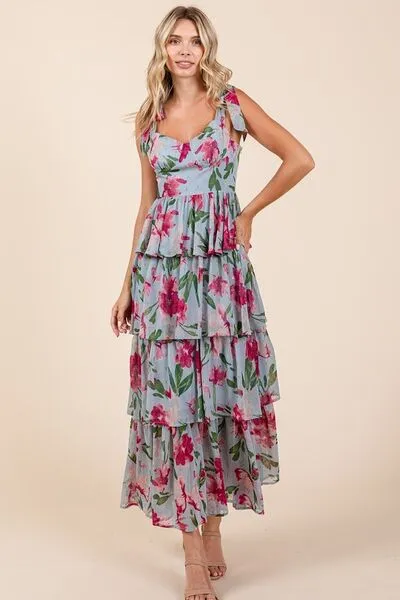 Jayden Floral Maxi Dress - Blue