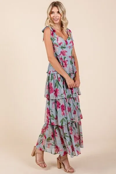 Jayden Floral Maxi Dress - Blue