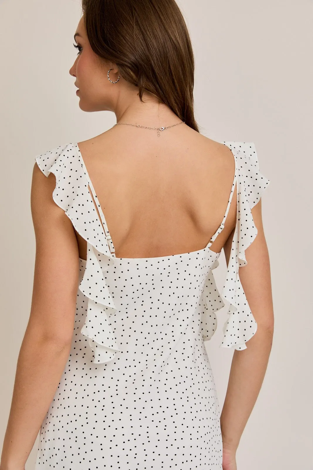 Joellen White Polka Dot Mini Dress