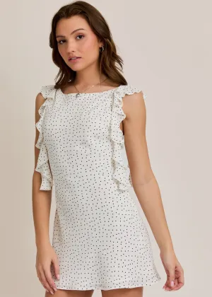 Joellen White Polka Dot Mini Dress