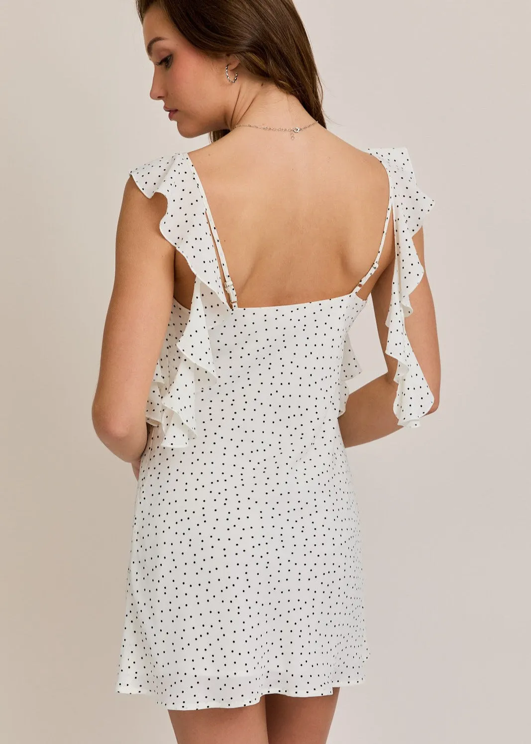 Joellen White Polka Dot Mini Dress