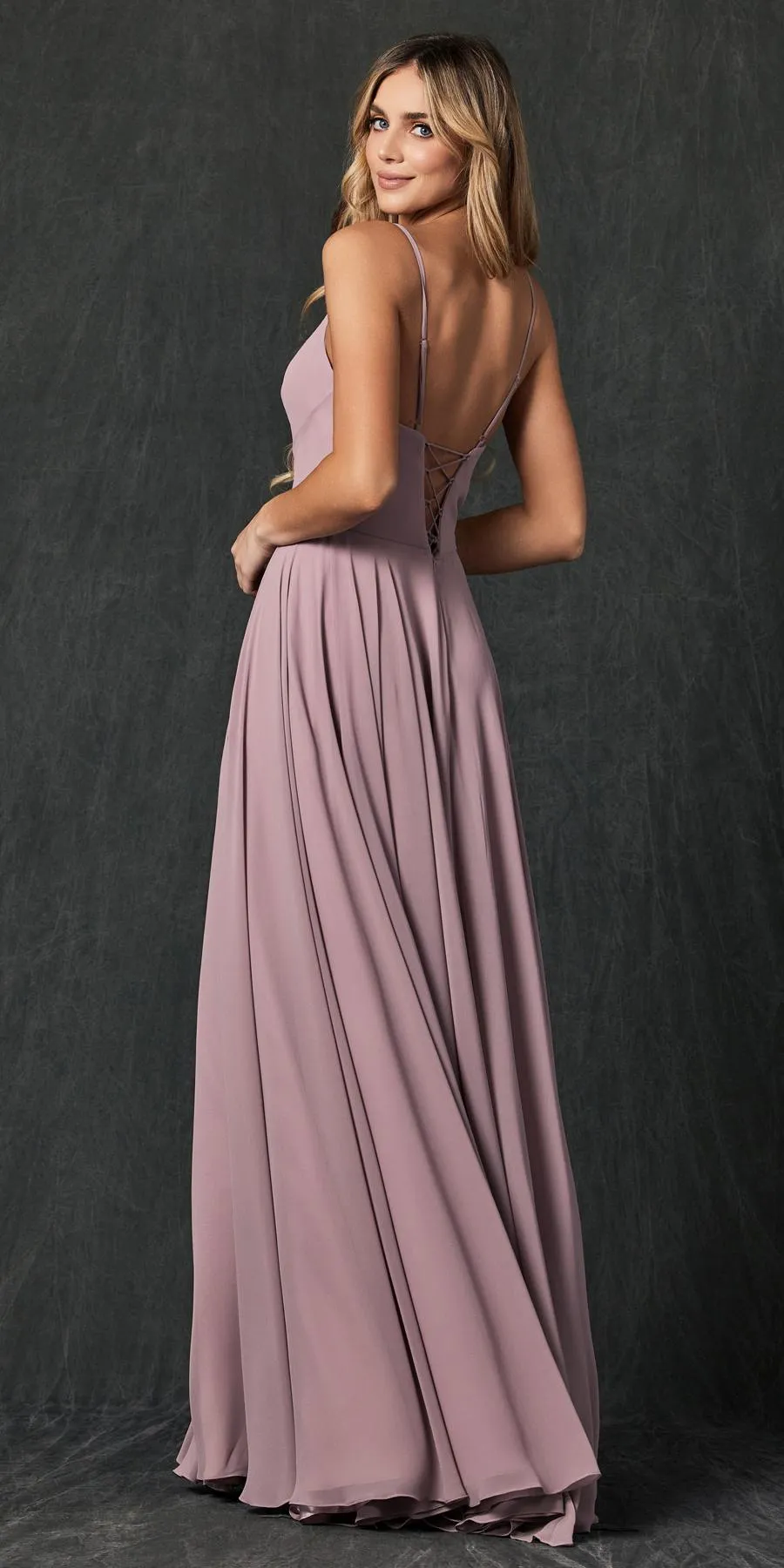 Juliet 263 Spaghetti Strap Long Formal Dress