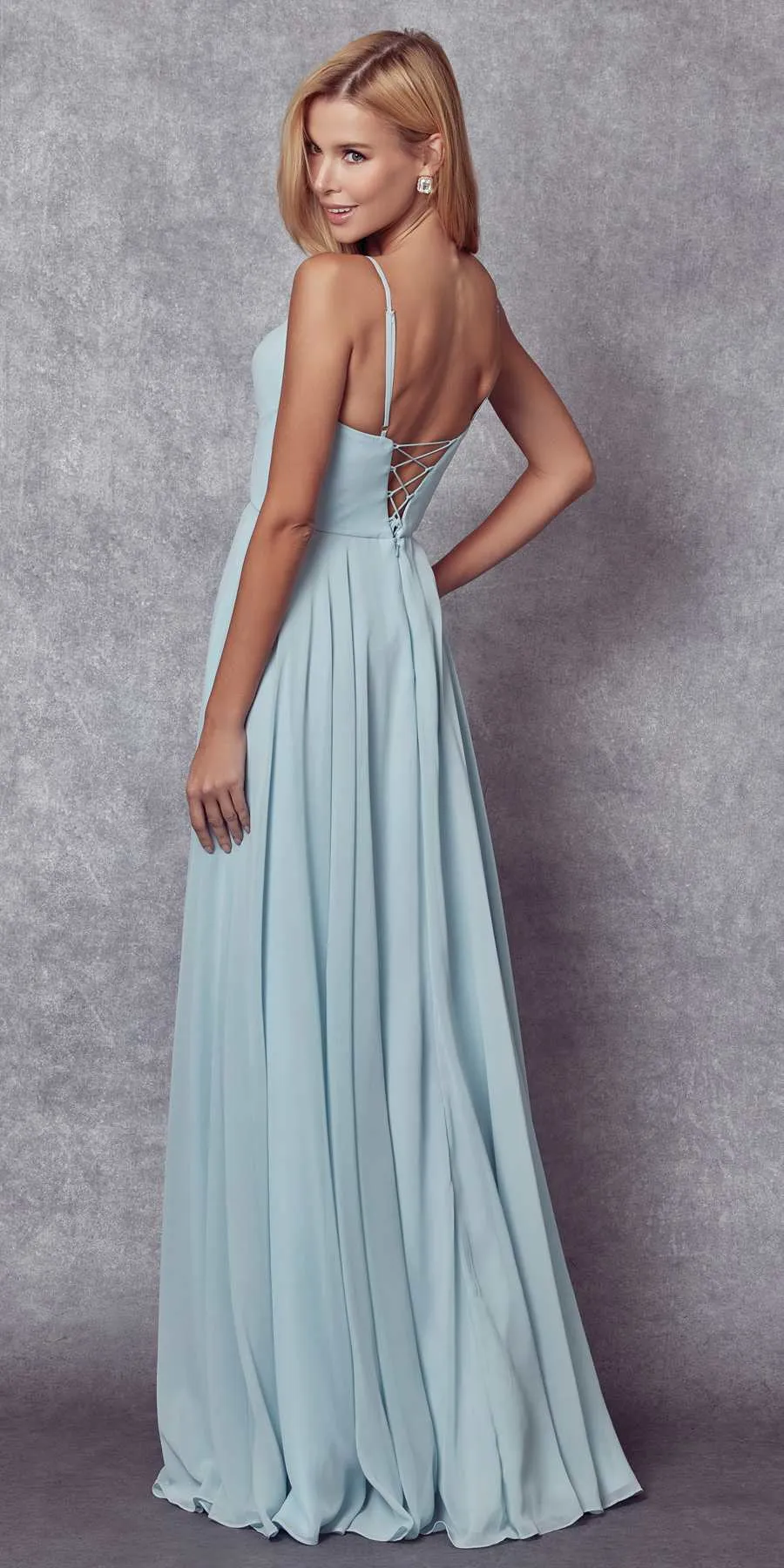 Juliet 263 Spaghetti Strap Long Formal Dress
