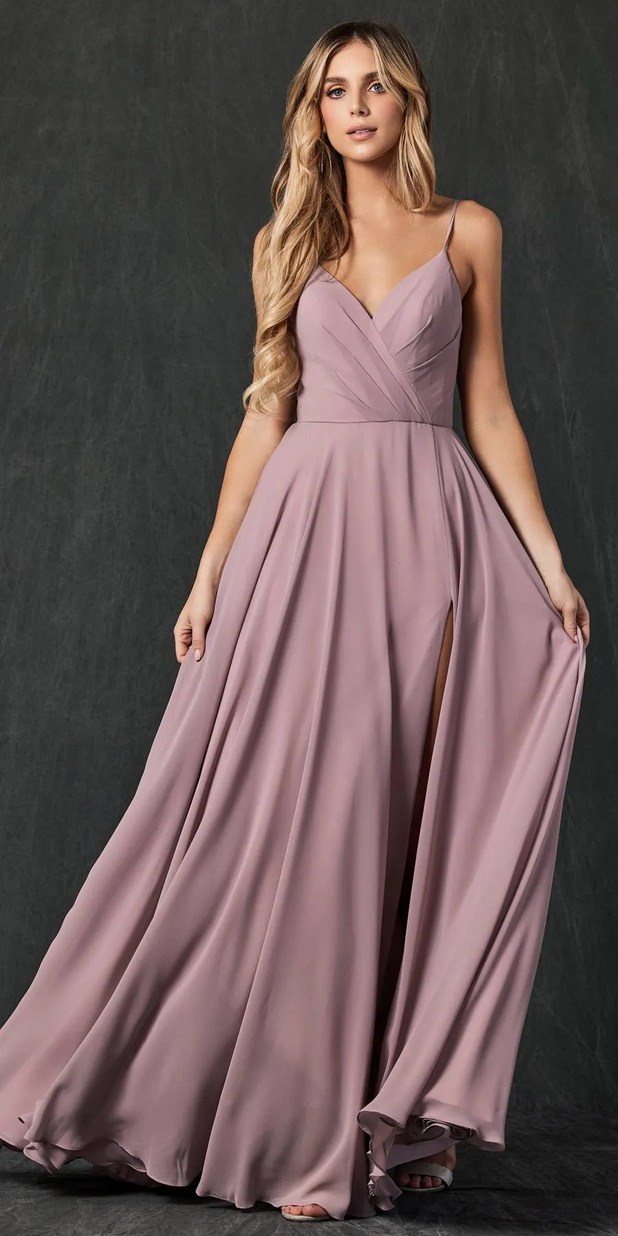 Juliet 263 Spaghetti Strap Long Formal Dress