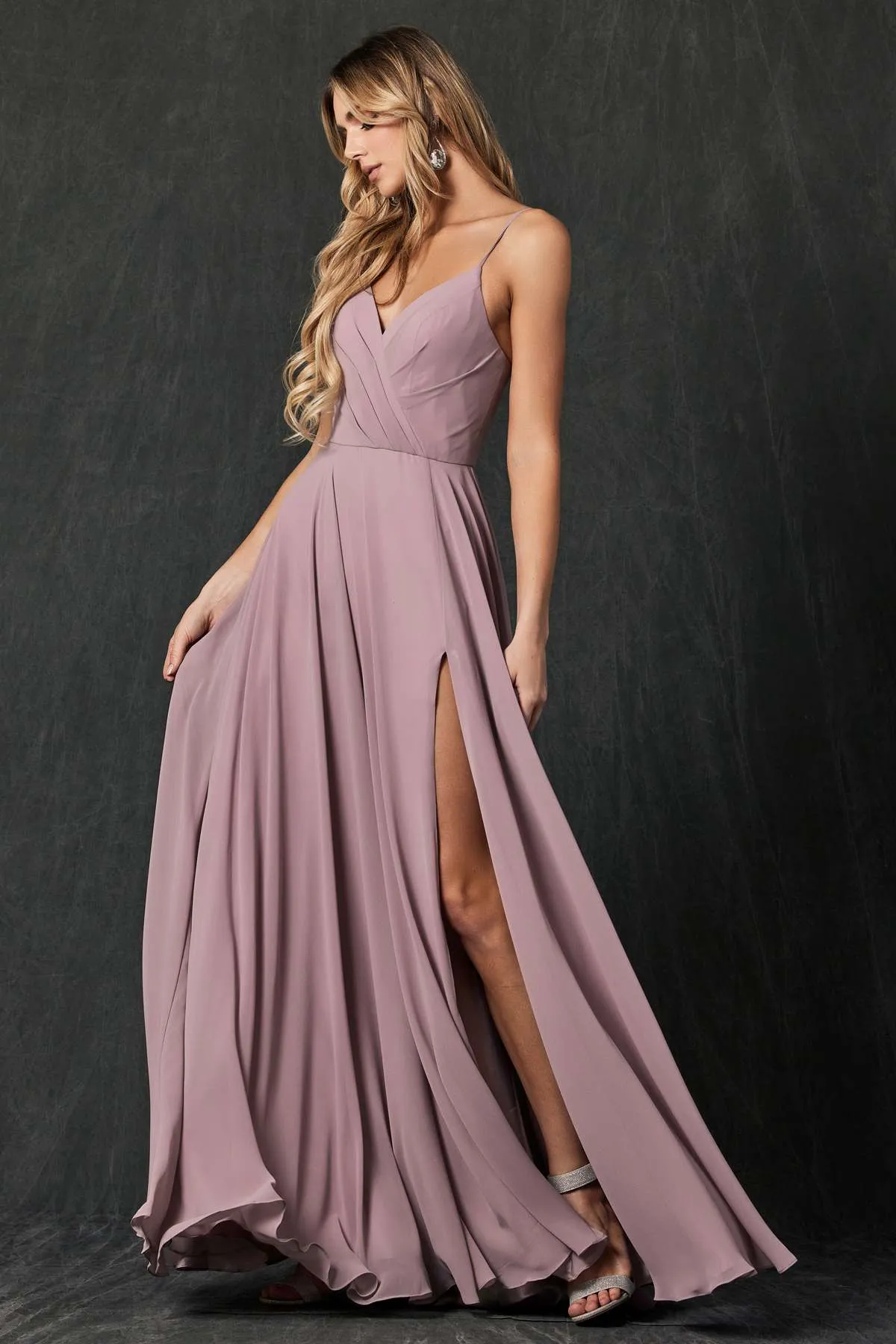 Juliet 263 Spaghetti Strap Long Formal Dress