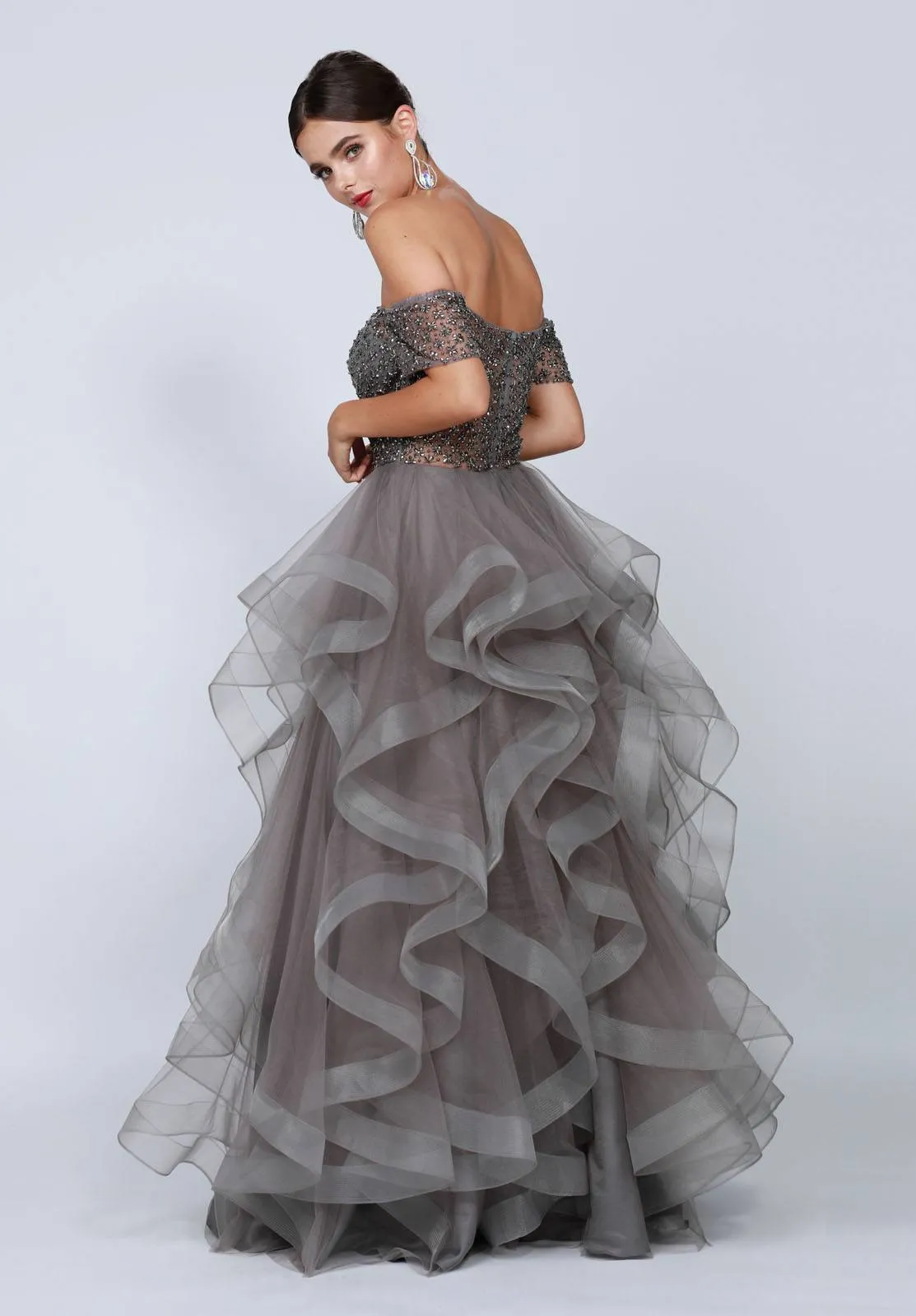 Juliet 395 Off-Shoulder Ruffled Quinceanera Dress